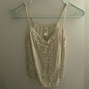 Ivory white tank top with adjustable straps